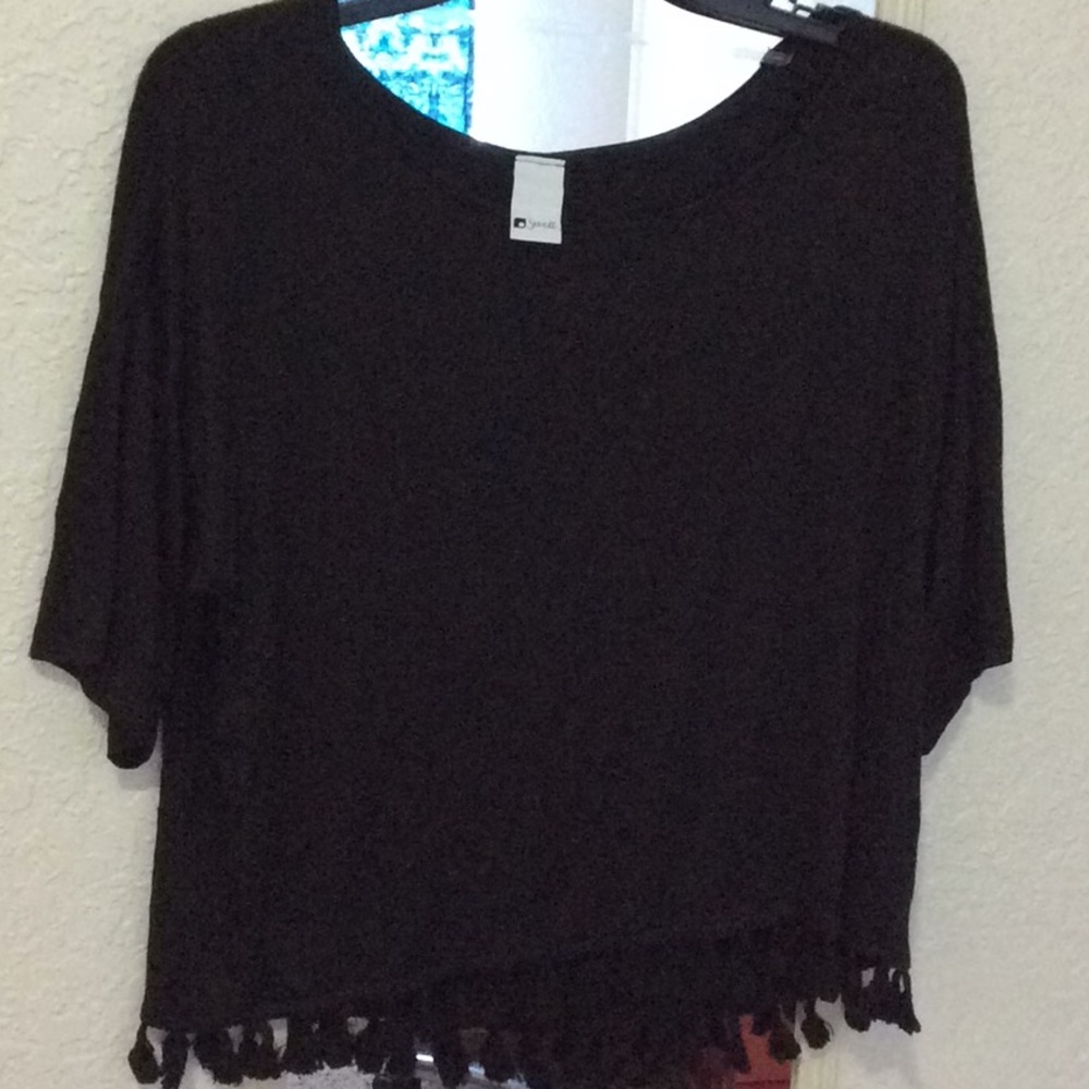 New, belly shirt w/ tassels